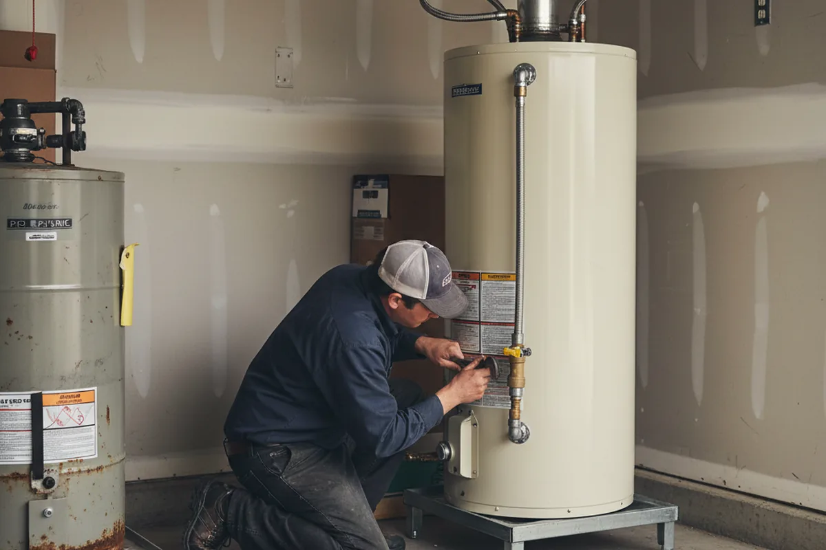 Water heater and shutoff valve replacement in Solsberry