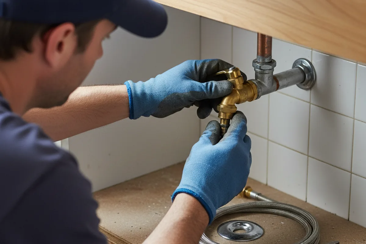 Shutoff valve and fitting work during Emergency Plumbing in Solsberry